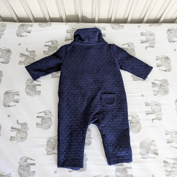 Janie & Jack | Baby Boy Blue Quilted Romper - Picture 4 of 6